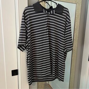 Walter Hagen Black and White Striped Polo Shirt